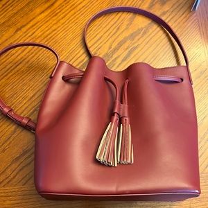 Maroon Leather JCrew Bag